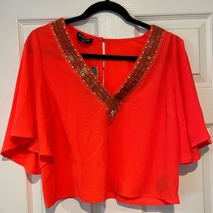 Bebe beaded crop top